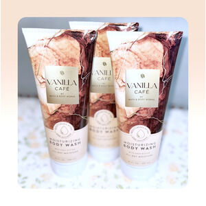 Bath & Body Works 10 fl oz Vanilla Café Cafe Moisturizing Body Wash x3
